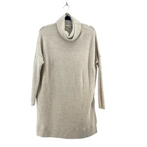 Boden‎ Women's Beige Wool Turtleneck Sweater Dress Size M